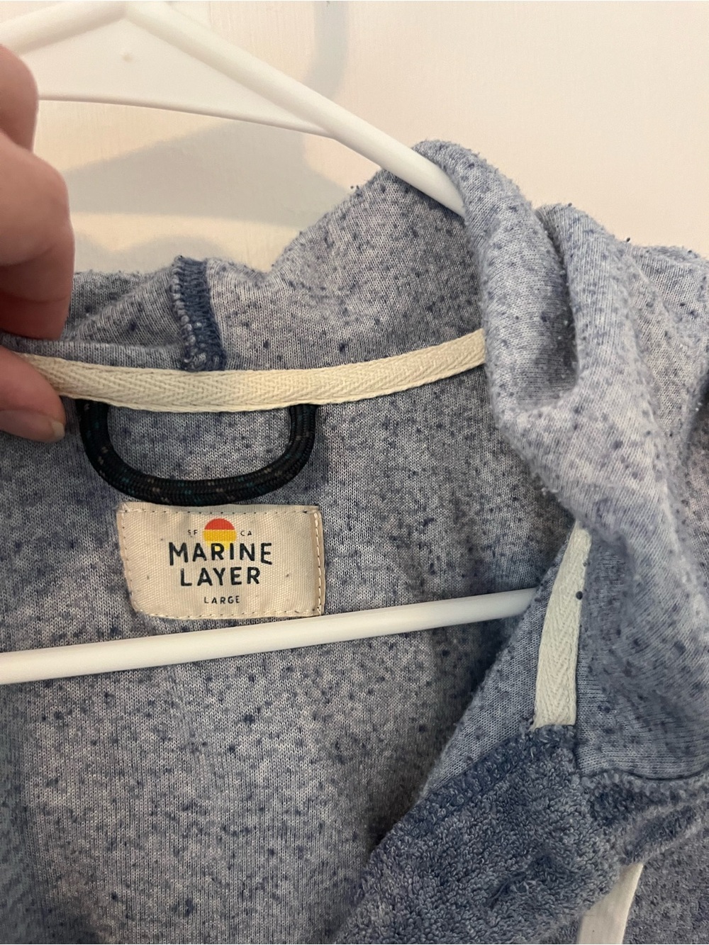 Marine Layer Terry Beach Hoodie Light Blue Men’s Large - Picture 3 of 9